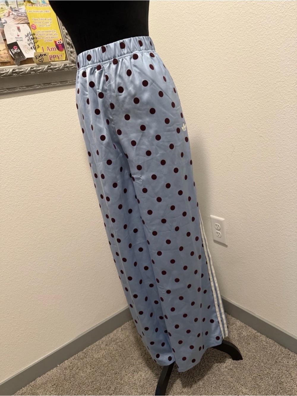 adidas Originals Wide Leg Pants in Clear Sky Blue